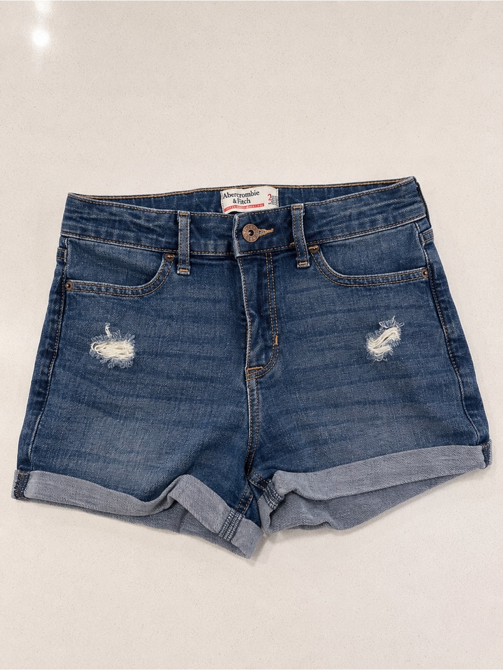 Abercrombie Kids High Rise Shorty Denim Shorts | Youth Size 13/14 | NWOT